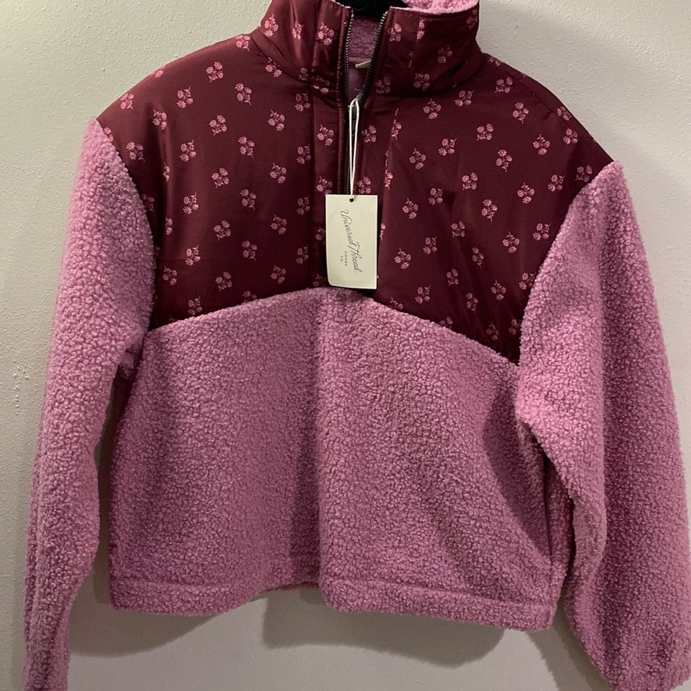 🎯 UNIVERSAL THREAD COLORBLOCK QUARTER ZIP SHERPA… - image 1